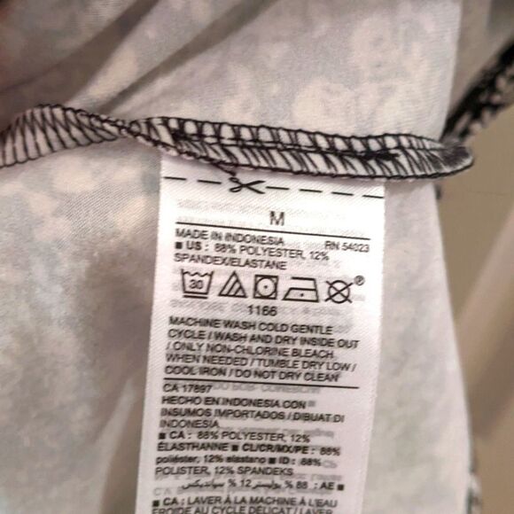 OLD NAVY Midi Dress Stretch Black White Floral Size Medium - Picture 5 of 5